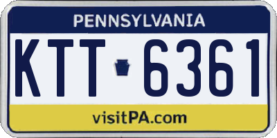 PA license plate KTT6361