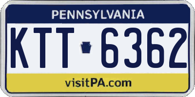 PA license plate KTT6362