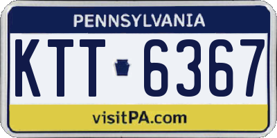 PA license plate KTT6367