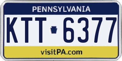PA license plate KTT6377
