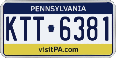 PA license plate KTT6381