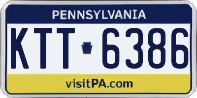 PA license plate KTT6386
