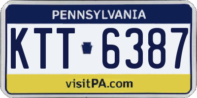 PA license plate KTT6387