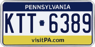 PA license plate KTT6389