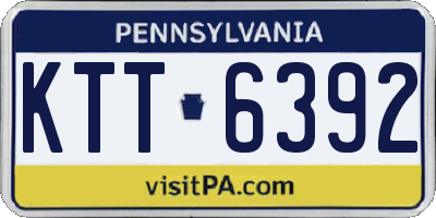 PA license plate KTT6392