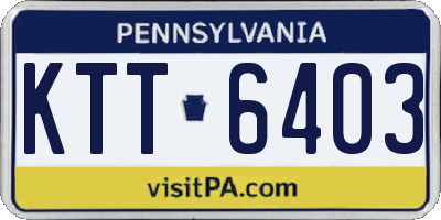 PA license plate KTT6403