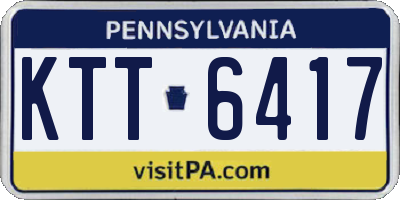 PA license plate KTT6417