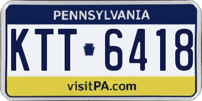 PA license plate KTT6418