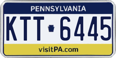 PA license plate KTT6445