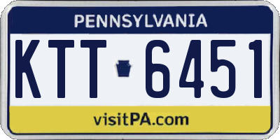 PA license plate KTT6451