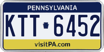 PA license plate KTT6452
