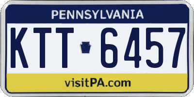 PA license plate KTT6457