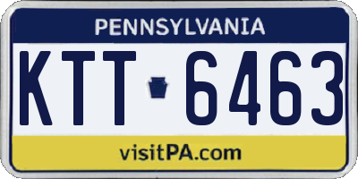 PA license plate KTT6463