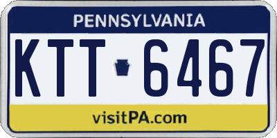 PA license plate KTT6467