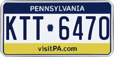 PA license plate KTT6470