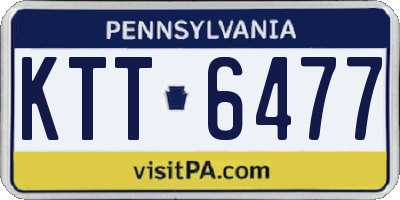 PA license plate KTT6477