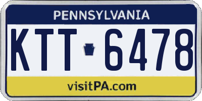 PA license plate KTT6478