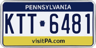 PA license plate KTT6481