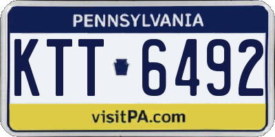 PA license plate KTT6492