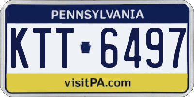 PA license plate KTT6497