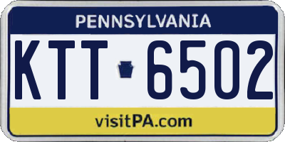 PA license plate KTT6502