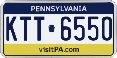 PA license plate KTT6550