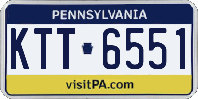 PA license plate KTT6551