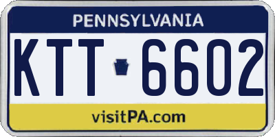 PA license plate KTT6602