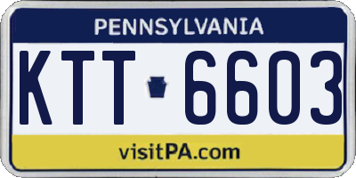 PA license plate KTT6603