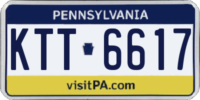 PA license plate KTT6617
