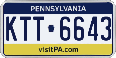PA license plate KTT6643