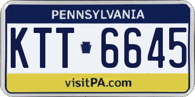 PA license plate KTT6645