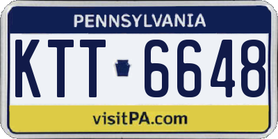 PA license plate KTT6648