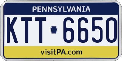 PA license plate KTT6650
