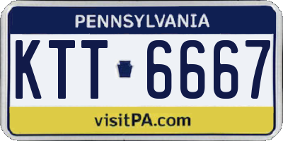 PA license plate KTT6667