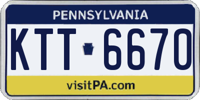 PA license plate KTT6670