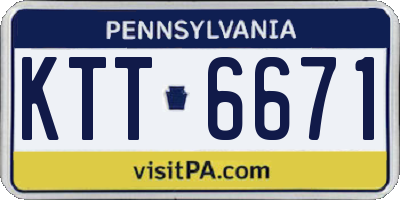 PA license plate KTT6671