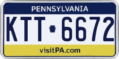 PA license plate KTT6672