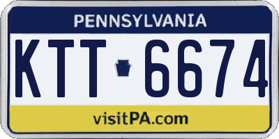 PA license plate KTT6674