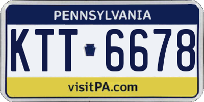 PA license plate KTT6678