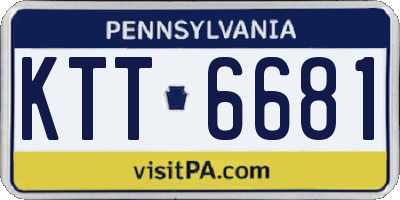 PA license plate KTT6681