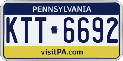 PA license plate KTT6692