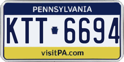 PA license plate KTT6694