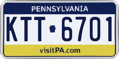 PA license plate KTT6701