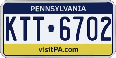 PA license plate KTT6702
