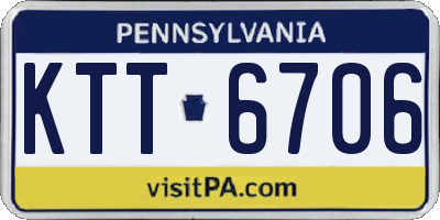PA license plate KTT6706