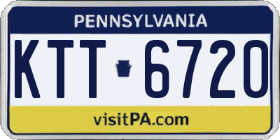 PA license plate KTT6720