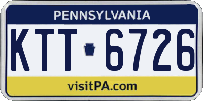 PA license plate KTT6726