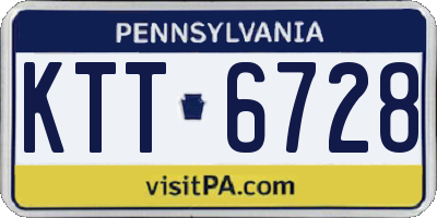 PA license plate KTT6728