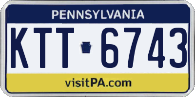PA license plate KTT6743